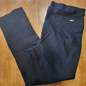 Womens Black Jones New York Pull On Straight Leg Pants Sz HL